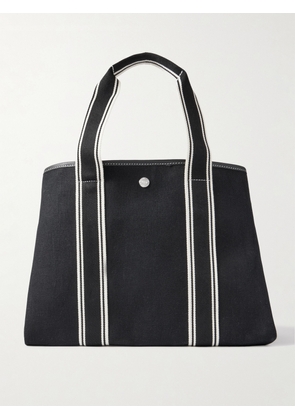 RUE de VERNEUIL - Cruise Medium Leather- And Webbing-trimmed Canvas Tote - Black - One size