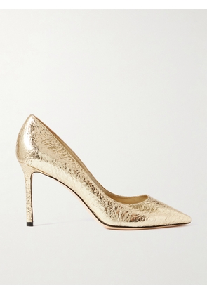 Jimmy Choo - Romy 85 Metallic Pumps - Gold - IT36,IT36.5,IT37,IT37.5,IT38,IT38.5,IT39,IT39.5,IT40,IT40.5,IT41,IT41.5,IT42