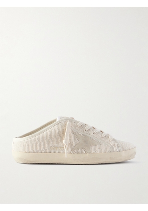 Golden Goose - Super-star Sabot Suede-trimmed Bead-embellished Canvas Slip-on Sneakers - Cream - IT35,IT36,IT37,IT38,IT39,IT40,IT41,IT42