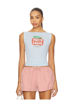 DAYDREAMER Fruits Of Your Labor Tank Top in Blue. Size L. Also in M, S, XL, XS.