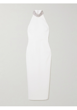 The New Arrivals Ilkyaz Ozel - Hemingway Crystal-embellished Cady Halterneck Gown - White - FR 34,FR 36,FR 38,FR 40,FR 42,FR 44