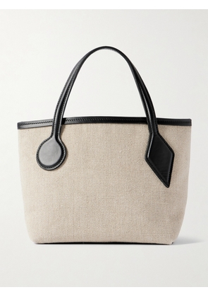 Liffner - Sprout Micro Leather-trimmed Canvas Tote - Off-white - One size