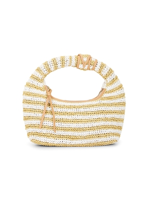 BTB Los Angeles Maeve Striped Hobo Bag in White.