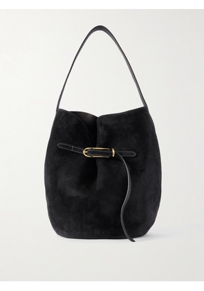 Liffner - Buckled Suede Bucket Bag - Black - One size