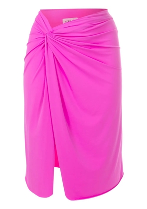 Amir Slama asymmetric gathered-detail skirt - Pink