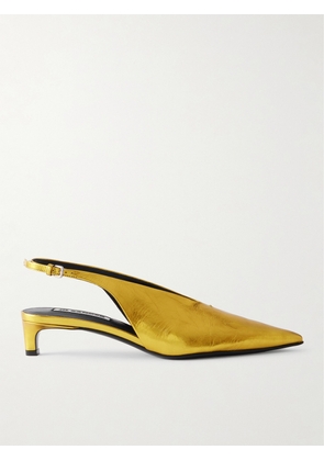 Jil Sander - Metallic-leather Slingback Pumps - Gold - IT36,IT36.5,IT37,IT37.5,IT38,IT38.5,IT39,IT39.5,IT40.5,IT41