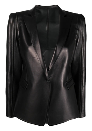 Valentino Garavani single-breasted leather blazer - Black