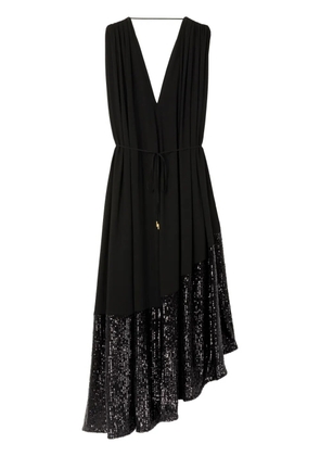AZ FACTORY sequin-embellished pleated maxi dress - Black