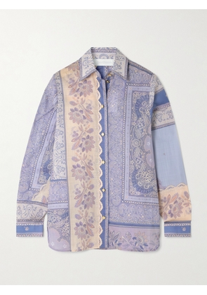 Zimmermann - Lucky Bandana-print Cotton-voile Shirt - Purple - 00,0,1,2,3,4