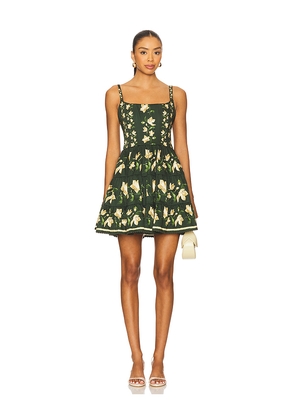Agua by Agua Bendita Granadilla Orquidea Dress in Dark Green. Size L. Also in XL.