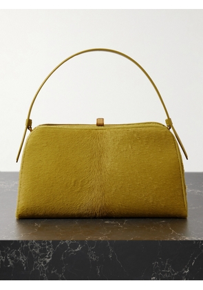 KHAITE - Cate Leather-trimmed Calf Hair Tote - Yellow - One size
