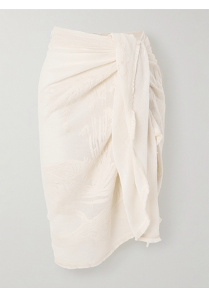 Zimmermann - Embroidered Frayed Cotton-gauze Pareo - Ivory - One size