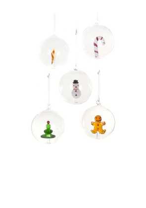 Cody Foster & Co Captured Icon Baubles Set Of 5 in Neutral.