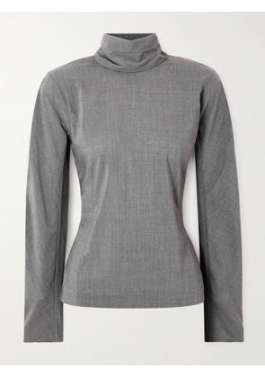 Jacquemus - La Blouse Chale Open-back Tie-detailed Wool-blend Crepe Blouse - Gray - FR 34,FR 36,FR 38,FR 40,FR 42