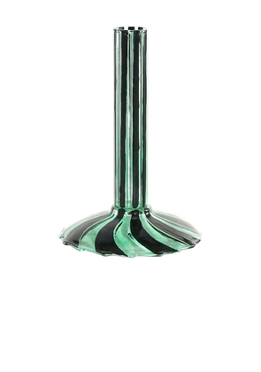 Cody Foster & Co Ribboned Candlestick Holder in Green.