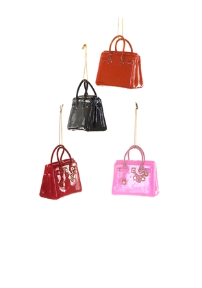 Cody Foster & Co Set Of 4 Luxury Bag Ornaments in Red,Black.