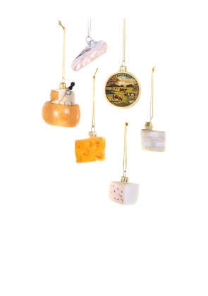 Cody Foster & Co Set Of 6 Tiny Fromage Ornaments in Yellow.