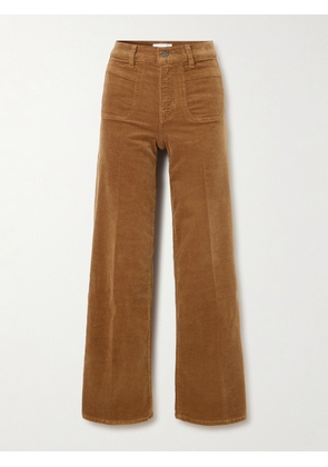 FRAME - Le Slim Palazzo Modernist Pocket Cotton-blend Corduroy High-rise Wide-leg Pants - Brown - 23,24,25,26,27,28,29,30,31,32,33