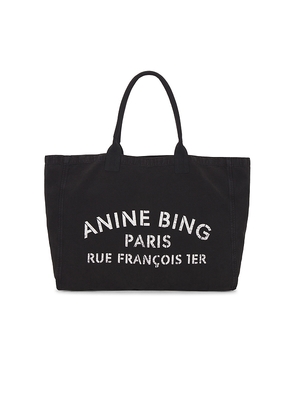 ANINE BING Leo Canvas Tote in Black.