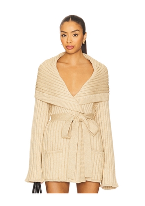GUIZIO x REVOLVE Tullia Slouchy Cardigan in Beige. Size L/XL. Also in S/M, XXS/XS.