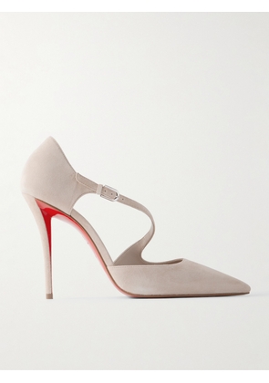 Christian Louboutin - Miss Ziggyta 100 Suede Pumps - Neutrals - IT36,IT36.5,IT37,IT37.5,IT38,IT38.5,IT39,IT39.5,IT40,IT40.5,IT41,IT41.5,IT42
