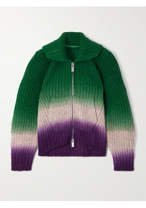 Sacai - Ribbed Garment-dyed Wool Cardigan - Green - 1,2,3,4