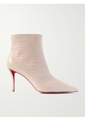Christian Louboutin - Miss Z 80 Croc-effect Leather Ankle Boots - Cream - IT36,IT36.5,IT37,IT37.5,IT38,IT38.5,IT39,IT39.5,IT40,IT40.5,IT41,IT41.5,IT42