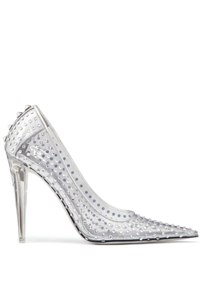 Valentino Garavani crystal-embellished transparent pumps - White