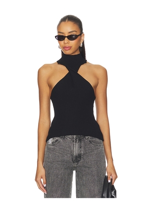 ALL THE WAYS Macea Twist Top in Black. Size L. Also in M, S, XS.