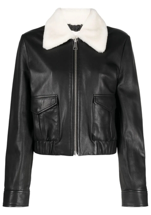 Dorothee Schumacher shearling-collar leather jacket - Black