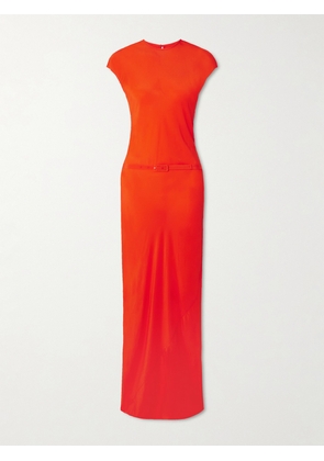 SIR. - Fresca Belted Silk Crepe De Chine Maxi Dress - Orange - 00,1,2,3,4