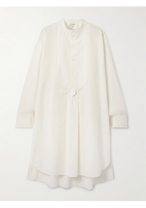 Bottega Veneta - Asymmetric Pleated Cotton-blend Poplin Midi Dress - Off-white - IT34,IT36,IT38,IT40,IT42