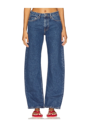 EB Denim Alida Loose Bowed Jean in Blue. Size 23. Also in 24, 26, 27, 28, 29, 30.