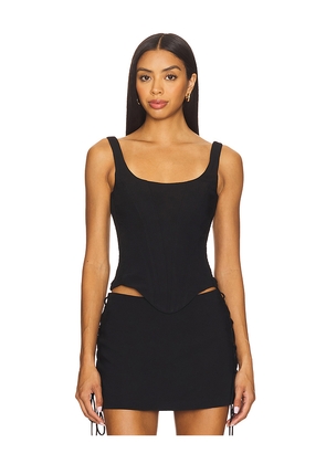 Amanda Uprichard Ryland Top in Black. Size L. Also in M, S, XL, XS.