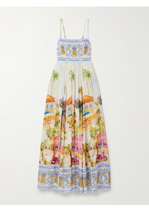 Farm Rio - Aracati Gathered Printed Cotton And Lenzing™ Ecovero™-blend Voile Maxi Dress - Multi - xx small,x small,small,medium,large,x large
