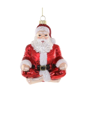 Cody Foster & Co Yoga Santa Ornament in Red.