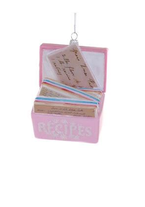 Cody Foster & Co Pink Favorite Recipes Ornament in Pink.