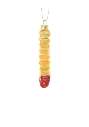 Cody Foster & Co Crinkle Fry With Ketchup Ornament in Yellow.