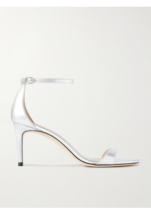 Stuart Weitzman - Nudist Ii Metallic Leather Sandals - Silver - US5.5,US6.5,US7,US7.5,US8,US8.5,US9,US9.5,US10,US10.5,US11,US11.5