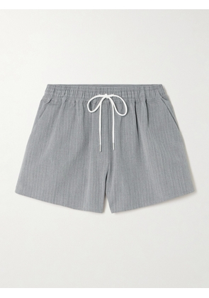ST. AGNI - Pinstriped Wool-blend Twill Shorts - Gray - xx small,x small,small,medium,large,x large