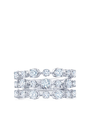 KWIAT 18kt white gold diamond Starry Night three row ring - Silver