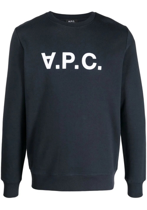 A.P.C. V.P.C. logo-print cotton sweatshirt - Blue