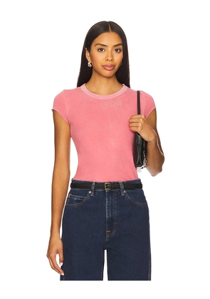 COTTON CITIZEN Marbella Cap Sleeve Tee in Pink. Size L. Also in XS, S, M.
