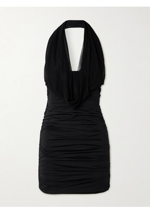 Maygel Coronel - Taglio Asymmetric Draped Stretch-jersey Mini Dress - Black - Petite,One Size,Extended