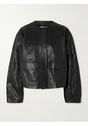 ST. AGNI - Utility Cocoon Leather Jacket - Black - xx small,x small,small,medium,large,x large