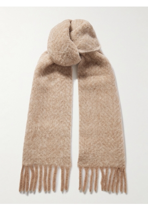 Loro Piana - Fringed Alpaca-blend Scarf - Neutrals - One size