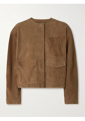 ST. AGNI - Utility Cocoon Suede Jacket - Brown - xx small,x small,small,medium,large,x large