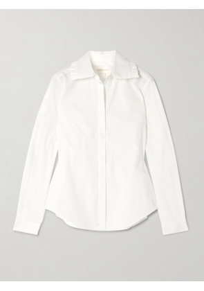 SHUSHU/TONG - Ruffled Cotton-poplin Shirt - White - UK 6,UK 8,UK 10,UK 12,UK 14