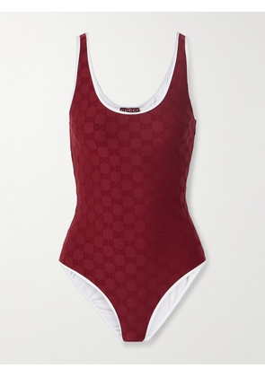 Gucci - Lido Terry-jacquard Swimsuit - Red - XXS,XS,S,M,L,XL
