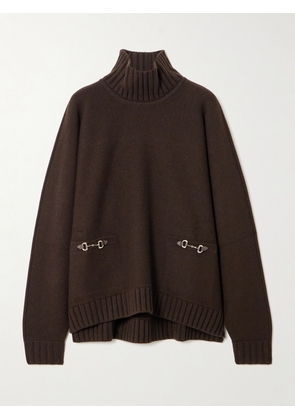 Gucci - Horsebit-detailed Wool And Cashmere-blend Turtleneck Sweater - Brown - XS,S,M,L,XL